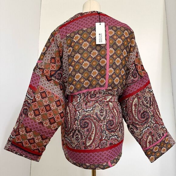 NEW Molly Bracken Fuchsia Livia Quilted Jacket S Boho Cottagecore Shaket Warm - Picture 3 of 13